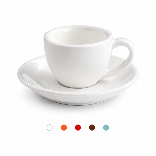 KITPRO Nordic Espresso Cups and Saucers Set, Ceramic Coffee Cup for Espresso, Cappuccino & Latte, Minimalist Modern Design, 75ml-350ml