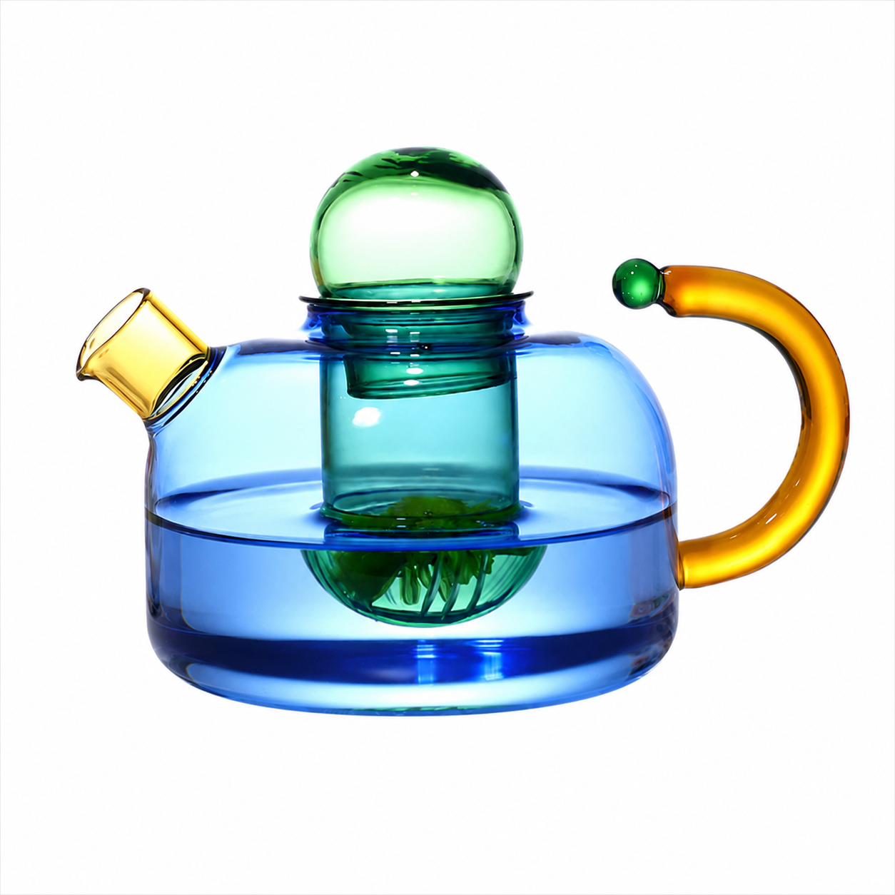 KITPRO Glass Teapot, Heat Resistant Borosilicate Glass Tea Pot for Loose Leaf Tea, Cold Brew Coffee, Hot & Cold Beverage Server for Home, Restaurant & Cafe Use