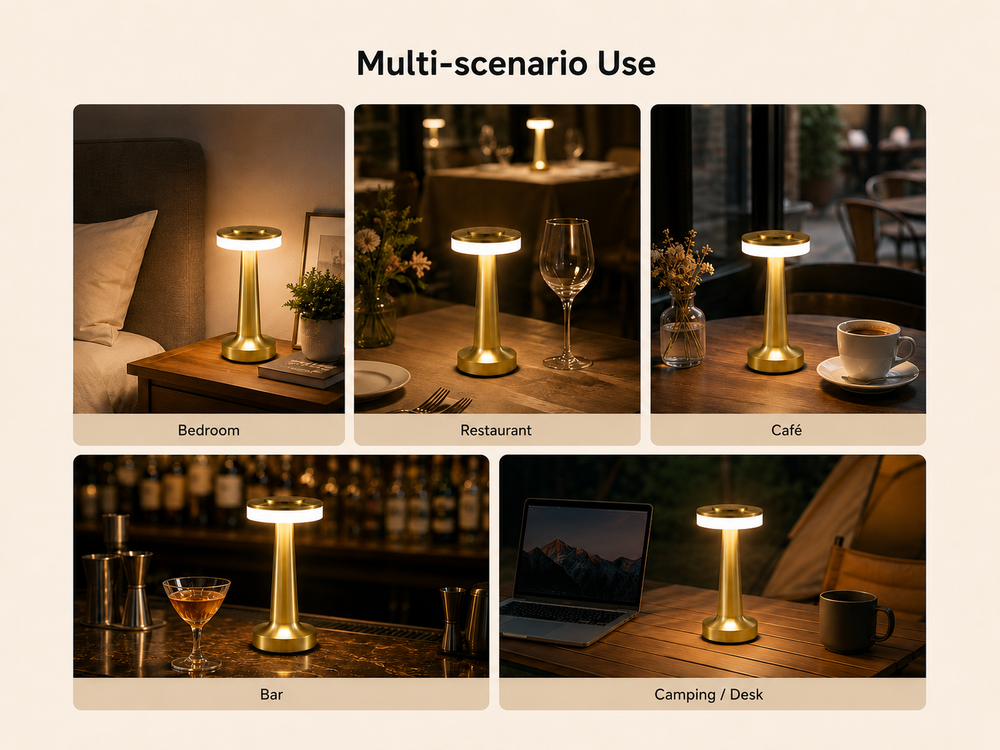 Cordless Rechargeable LED Table Lamp, Keep Power for 72H Table Light, Waterproof Touch Portable Dimmable LED Table Lamp for Restaurant, Hotels, Cafes, Bars and Dining Tables